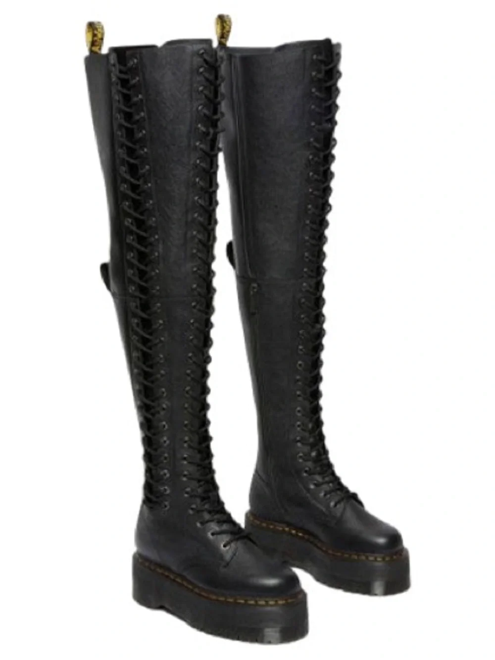 ISO: Dr. Martens Azreya Black Over-The-Knee Lace-Up Platform Boots (UK Size 39)